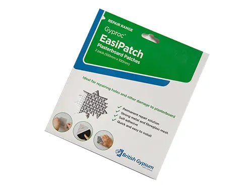 Gyproc EasiPatch Plasterboard Patches –  reparationssæt til reparation af huller og skader på gipsplader